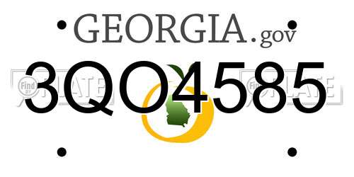 3QO4585 Georgia License Plate