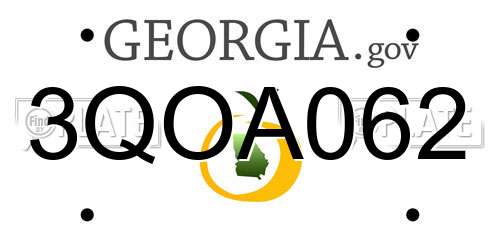 3QOA062 Georgia License Plate