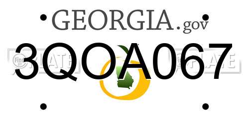 3QOA067 Georgia License Plate