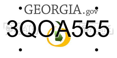 3QOA555 Georgia License Plate