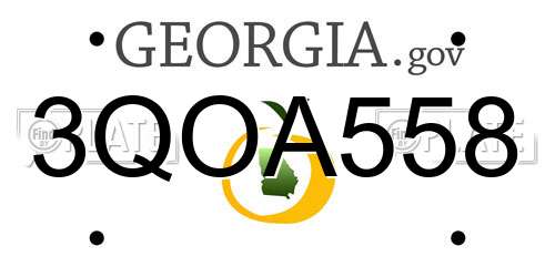 3QOA558 Georgia License Plate