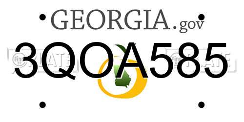 3QOA585 Georgia License Plate
