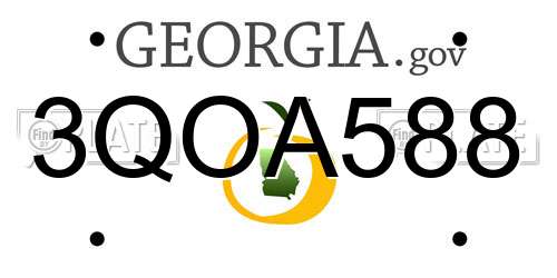 3QOA588 Georgia License Plate