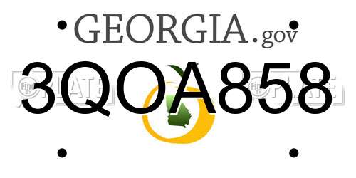 3QOA858 Georgia License Plate