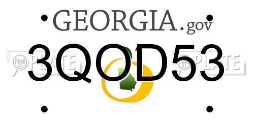 3QOD53 Georgia License Plate