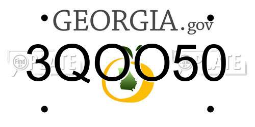 3QOO50 Georgia License Plate