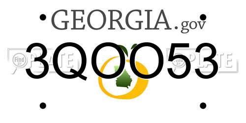 3QOO53 Georgia License Plate