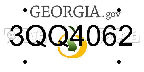 3QQ4062 Georgia License Plate