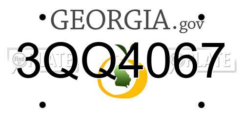 3QQ4067 Georgia License Plate