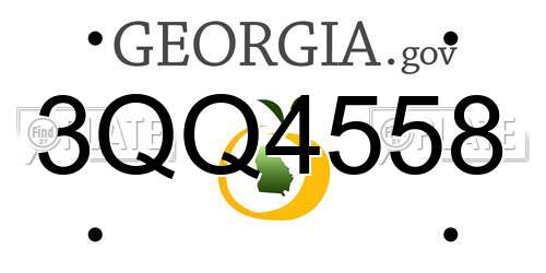 3QQ4558 Georgia License Plate