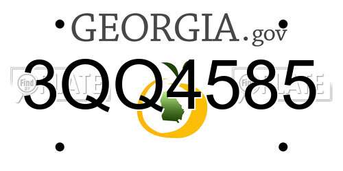 3QQ4585 Georgia License Plate