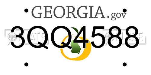 3QQ4588 Georgia License Plate