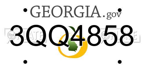 3QQ4858 Georgia License Plate