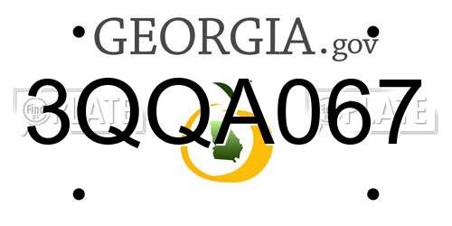 3QQA067 Georgia License Plate