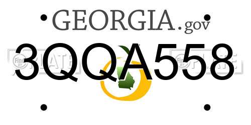 3QQA558 Georgia License Plate