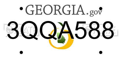 3QQA588 Georgia License Plate