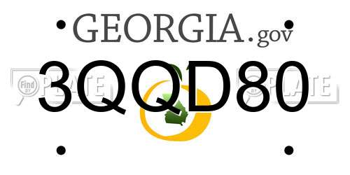 3QQD80 Georgia License Plate