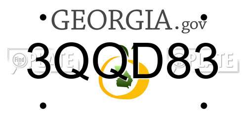 3QQD83 Georgia License Plate