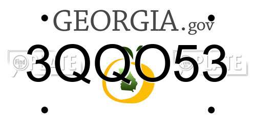 3QQO53 Georgia License Plate