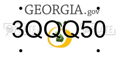 3QQQ50 Georgia License Plate
