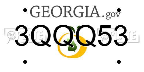 3QQQ53 Georgia License Plate
