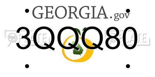 3QQQ80 Georgia License Plate