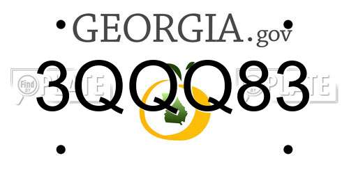 3QQQ83 Georgia License Plate