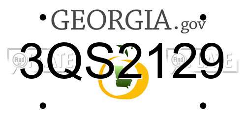 3QS2129 Georgia License Plate