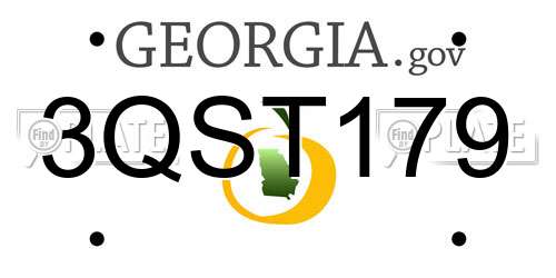 3QST179 Georgia License Plate