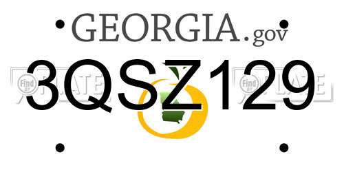 3QSZ129 Georgia License Plate