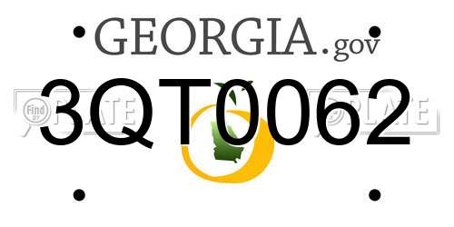 3QT0062 Georgia License Plate