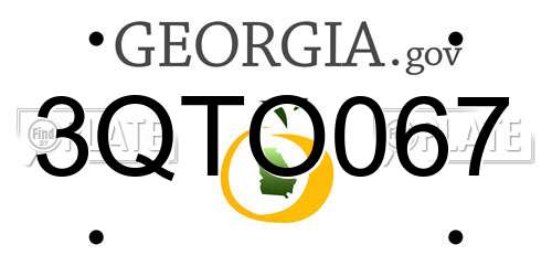 3QTO067 Georgia License Plate