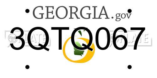 3QTQ067 Georgia License Plate