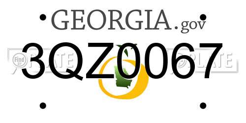 3QZ0067 Georgia License Plate