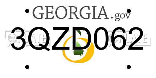 3QZD062 Georgia License Plate