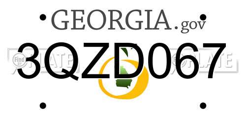 3QZD067 Georgia License Plate