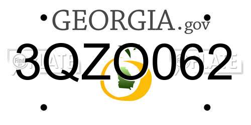 3QZO062 Georgia License Plate