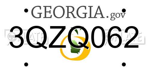 3QZQ062 Georgia License Plate