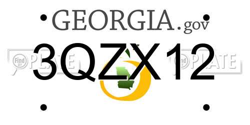 3QZX12 Georgia License Plate
