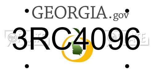 3RC4096 Georgia License Plate