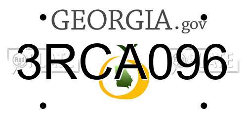 3RCA096 Georgia License Plate