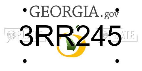 3RR245 Georgia License Plate