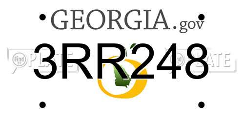 3RR248 Georgia License Plate