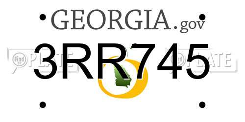 3RR745 Georgia License Plate