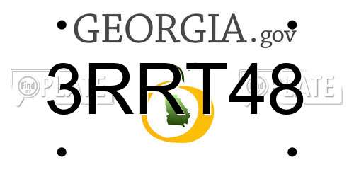 3RRT48 Georgia License Plate