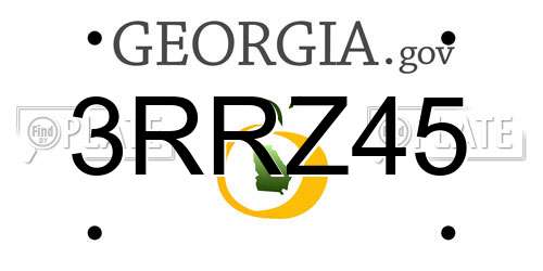 3RRZ45 Georgia License Plate