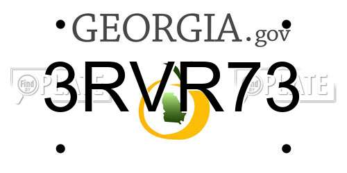 3RVR73 Georgia License Plate
