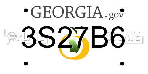 3S27B6 Georgia License Plate