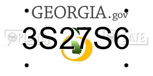 3S27S6 Georgia License Plate