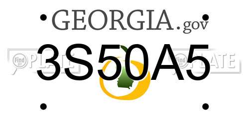 3S50A5 Georgia License Plate